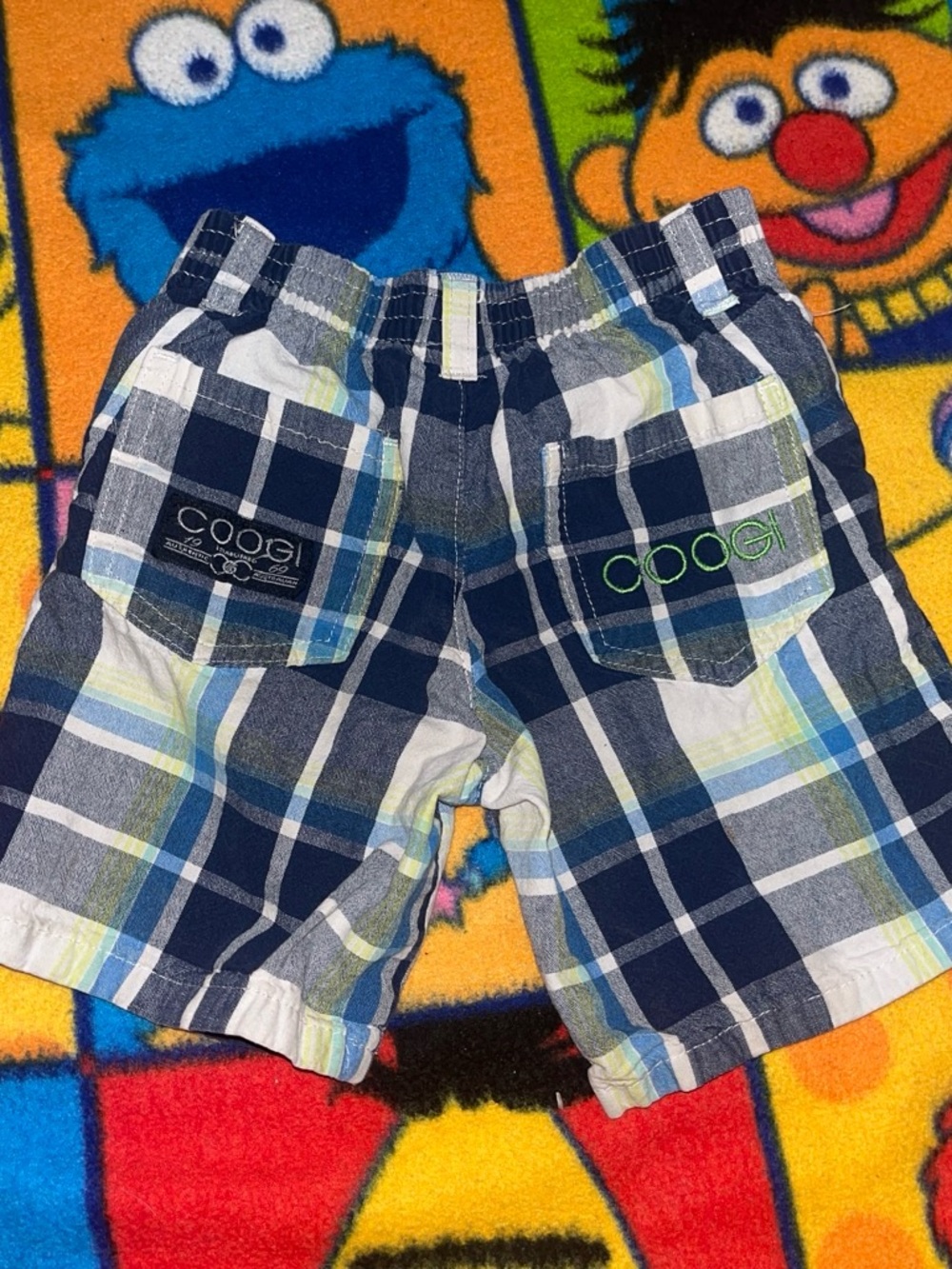 Coogi Boys Navy Plaid Pull-On Shorts